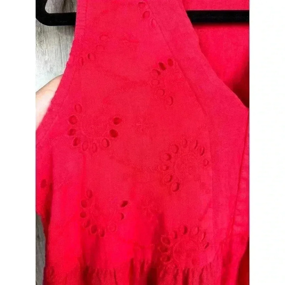 Rosemarine Dress Small Linen Tiered Red Color Sleeveless Made in Italy Sz S - Picture 4 of 9